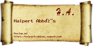 Halpert Abbás névjegykártya